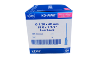 Injekční jehla KD-Fine 1,2 x 40, 18G 1 1/2&quot; - růžová 100 ks 