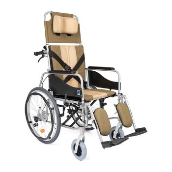 Invalidní vozík polohovací Timago STABLE (ALH008) 42cm, barva hnědo-béžová, nosnost 100kg - 1