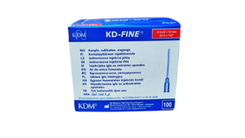 Injekční jehla KD-Fine 0,33 x 12mm, 29G x 1/2 červená 100 ks  - 2
