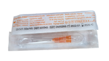Injekční jehla KD-Fine 0,5 x 16, 25G 1&quot; oranžová  100ks  - 2