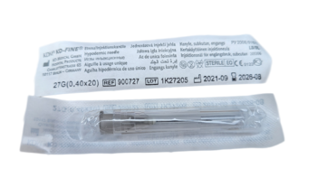 Injekční jehla KD-Fine 100ks 27G 0,4 x 20 - šedá - 2