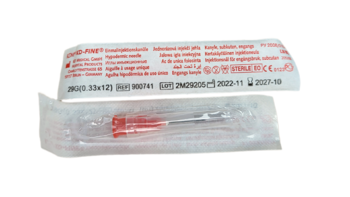 Injekční jehla KD-Fine 0,33 x 12mm, 29G x 1/2 červená 100 ks  - 3